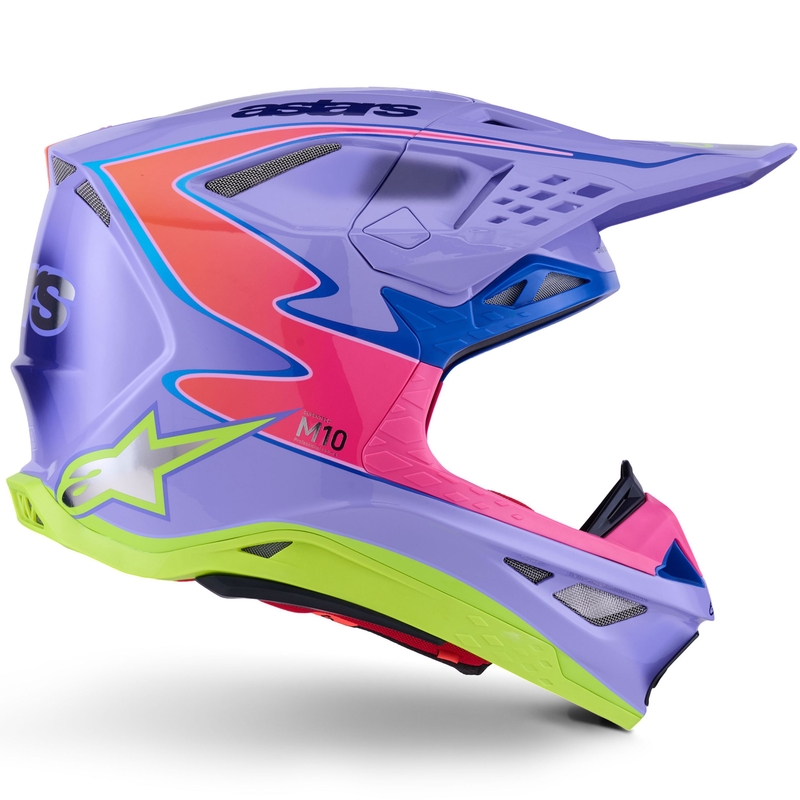 Alpinestars S-M10 JETT LAWRENCE R01 crosshelm paars-fluo roze-fluo geel