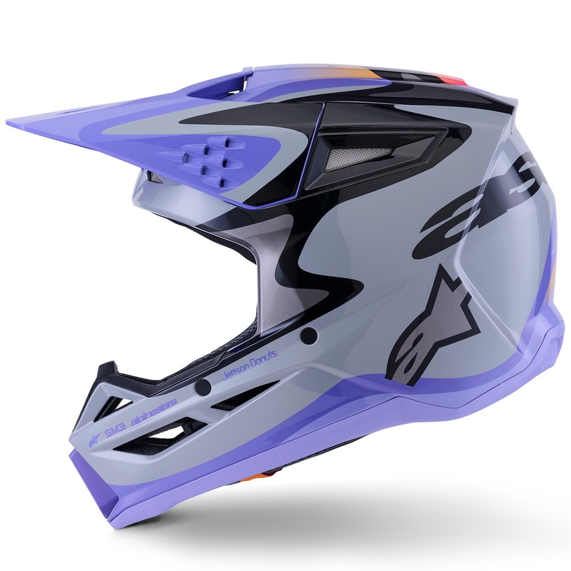 Alpinestars S-M3 JETT LAWRENCE edition kindercrosshelm grijs-paars-zwart