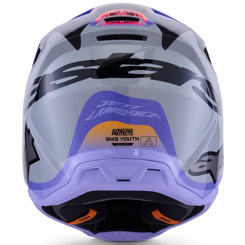 Alpinestars S-M3 JETT LAWRENCE edition kindercrosshelm grijs-paars-zwart