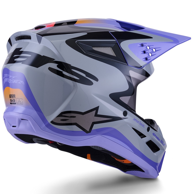 Alpinestars S-M3 JETT LAWRENCE edition kindercrosshelm grijs-paars-zwart