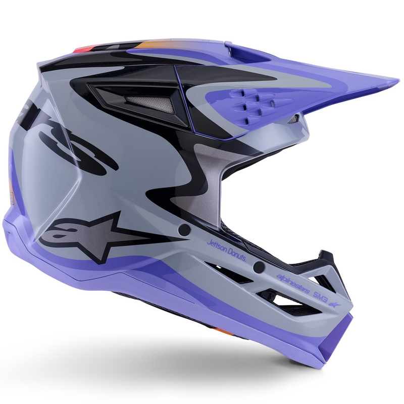 Alpinestars S-M3 JETT LAWRENCE edition kindercrosshelm grijs-paars-zwart
