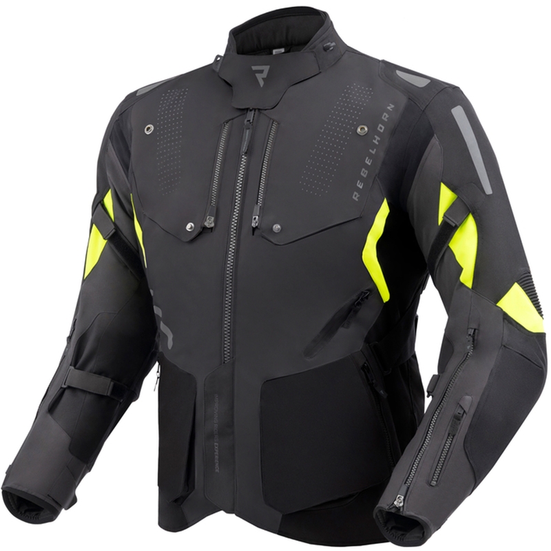 Motorjas Rebelhorn Hiker IV zwart-antraciet-fluogeel