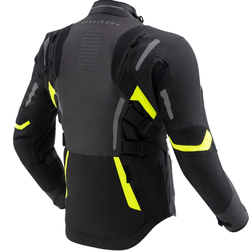 Motorjas Rebelhorn Hiker IV zwart-antraciet-fluogeel