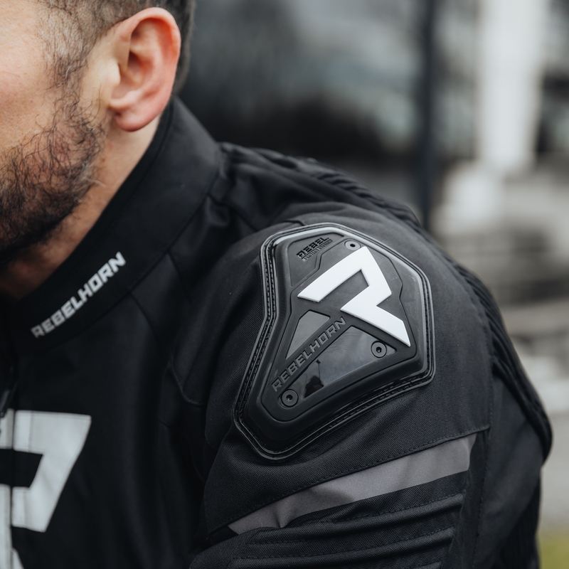 Rebelhorn Vandal motorjack zwart-wit