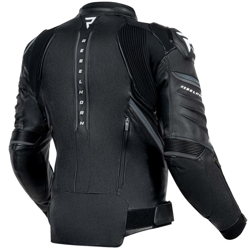 Rebelhorn Veloce leren motorjack zwart-wit