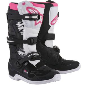 Alpinestars Stella Tech 3 dames motorlaarzen zwart-wit-roze