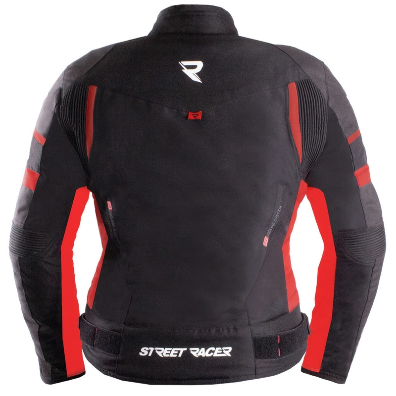 Dames motorjack Street Racer Betty II Air zwart-rood
