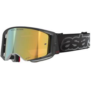 Alpinestars Supertech Vision Vista crossbril zwart met spiegelende gouden lens