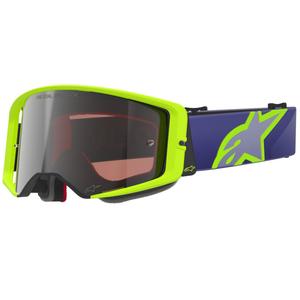 Alpinestars Supertech Vision Corp crossbril paarsgeel met zilveren spiegellens