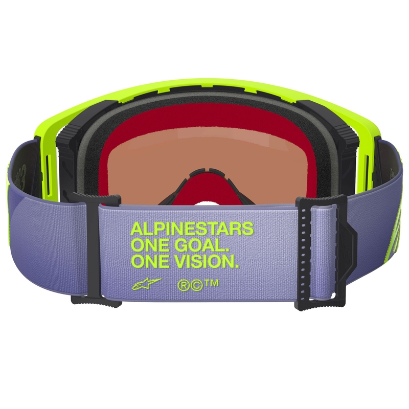 Alpinestars Supertech Vision Corp crossbril paarsgeel met zilveren spiegellens