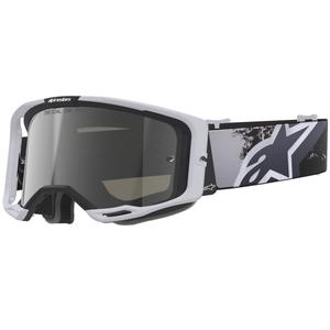 Alpinestars Supertech Vision 8 Lahnd crossbril wit-zwart met zilveren spiegellens