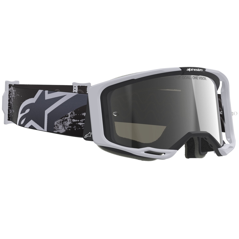 Alpinestars Supertech Vision 8 Lahnd crossbril wit-zwart met zilveren spiegellens