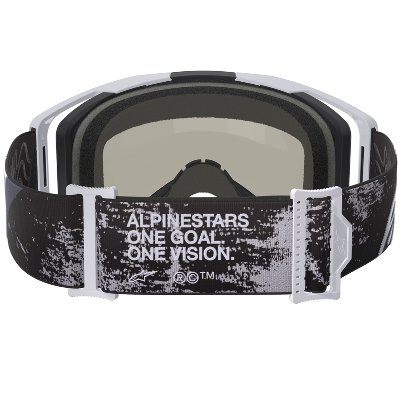 Alpinestars Supertech Vision 8 Lahnd crossbril wit-zwart met zilveren spiegellens