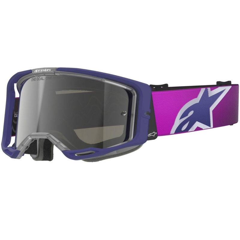 Alpinestars Vision 8 Corp crossbril paars-transparant met zilveren spiegellens