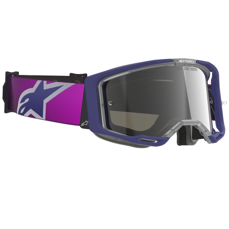Alpinestars Vision 8 Corp crossbril paars-transparant met zilveren spiegellens