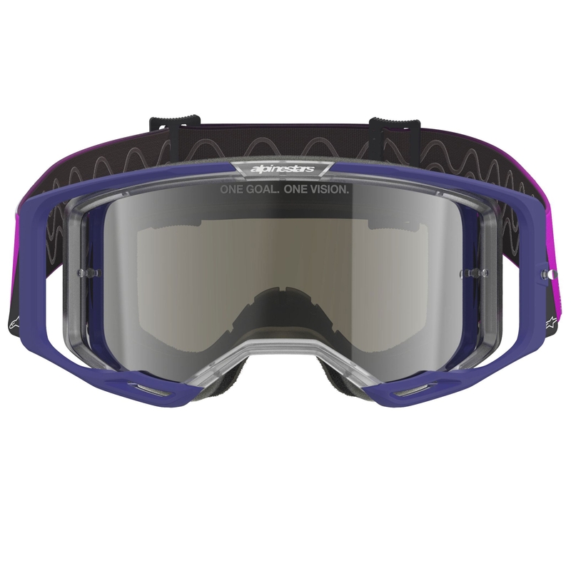 Alpinestars Vision 8 Corp crossbril paars-transparant met zilveren spiegellens
