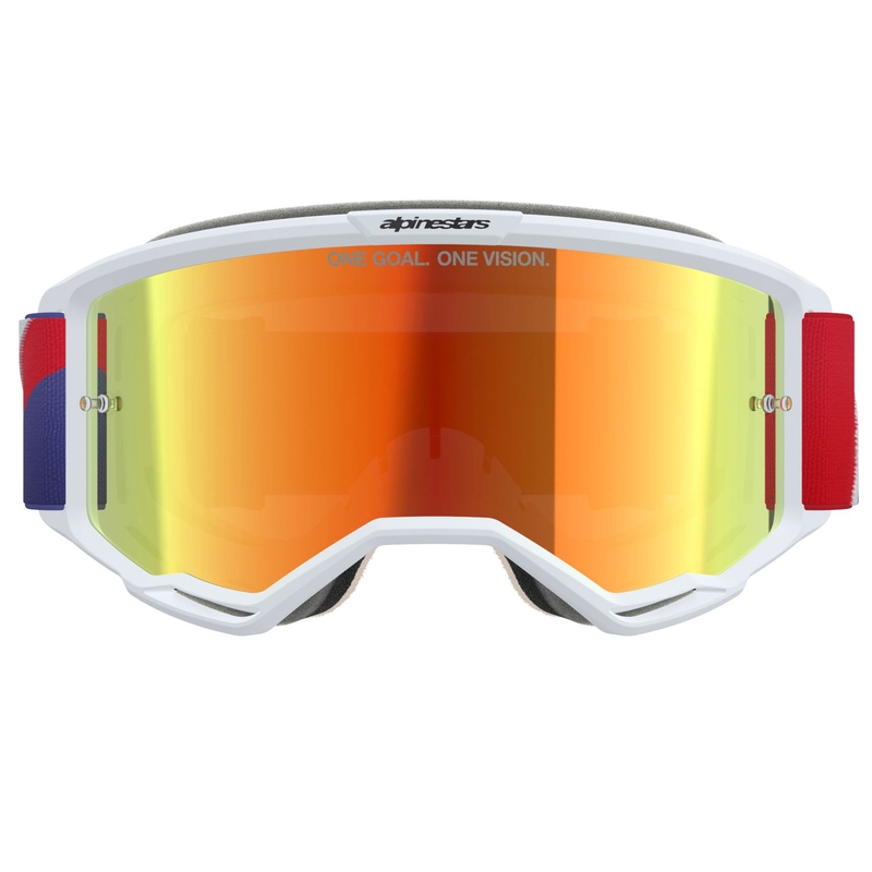 Alpinestars Vision 5 Corp crossbril wit-blauw-rood met spiegelende rode lens