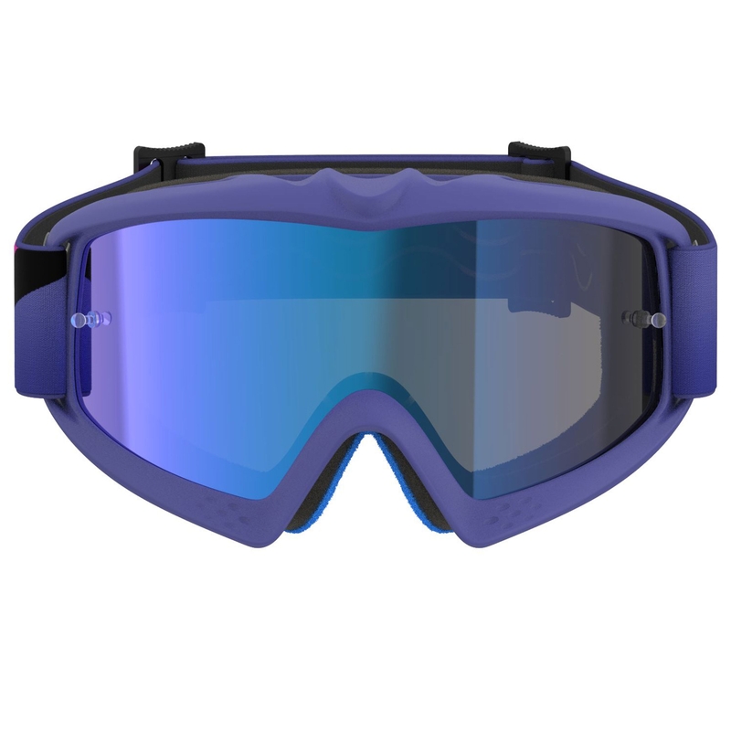 Alpinestars Vision Youth Corp kindercrossbril paars-fluo roze met spiegelende blauwe lens