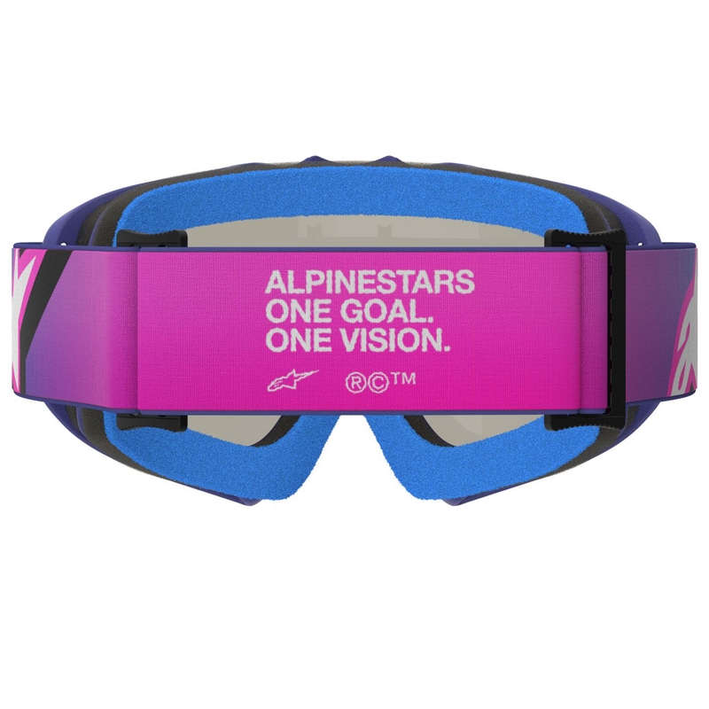 Alpinestars Vision Youth Corp kindercrossbril paars-fluo roze met spiegelende blauwe lens