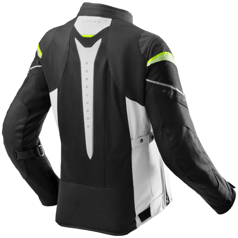 Dames motorjack Rebelhorn Hiflow V zwart-grijs-fluo geel