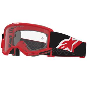 Alpinestars Vision OTG rood-zwart-wit motorcrossbril met heldere lens