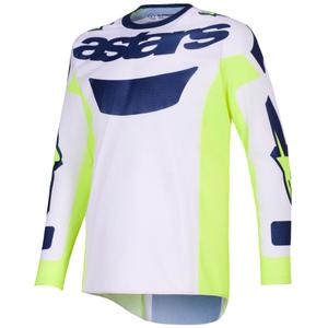 Alpinestars Racer Air Riway crossshirt lichtgrijs-fluo geel-blauw