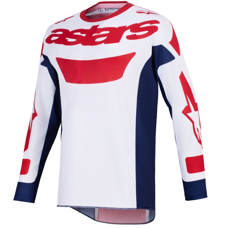 Alpinestars Racer Riway motorcross shirt wit-blauw-rood