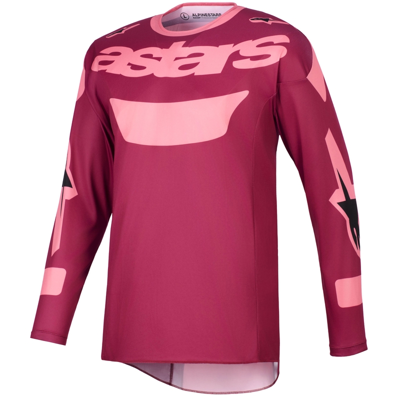 Alpinestars Racer Riway motorcross shirt donkerrood-koraal