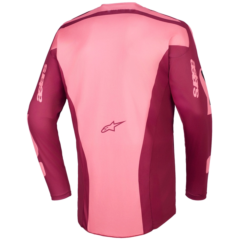 Alpinestars Racer Riway motorcross shirt donkerrood-koraal