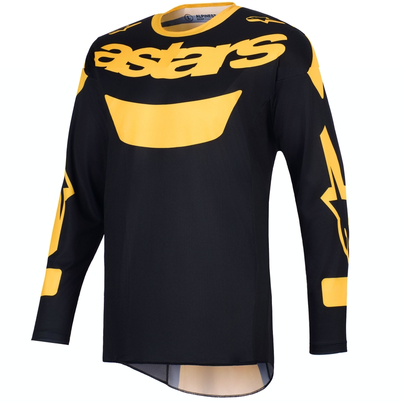 Alpinestars Racer Riway motorcross shirt geel-zwart