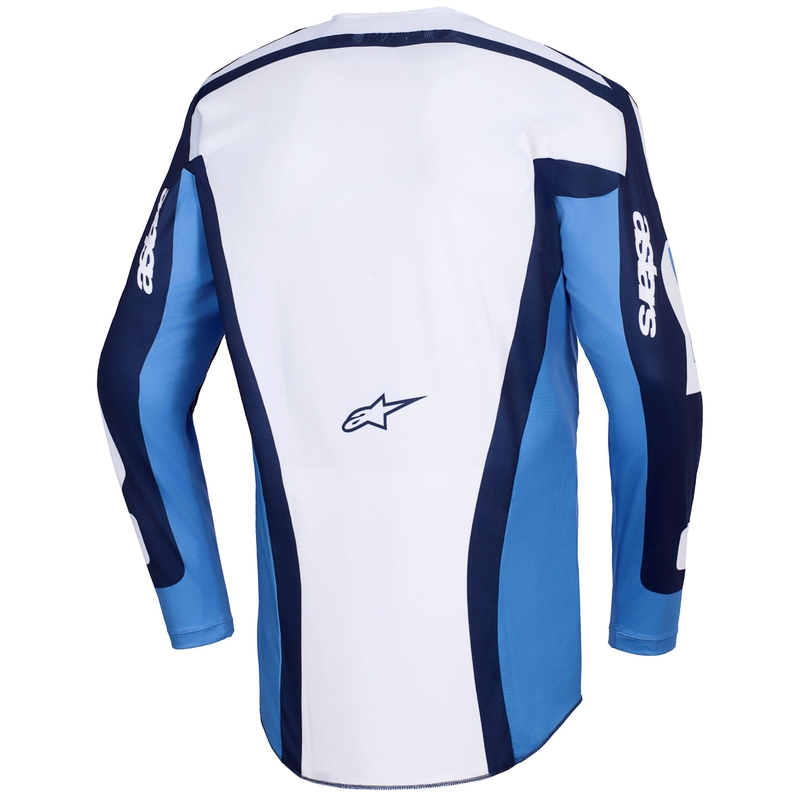 Alpinestars Racer Riway motorcross shirt blauw-lichtblauw-wit