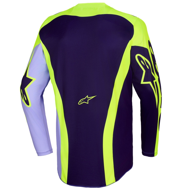Alpinestars Racer Portl motorcross shirt paars-fluo geel