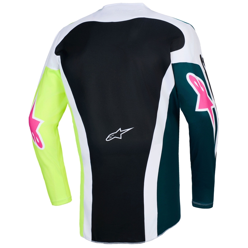 Alpinestars Racer Portl motocross shirt groen-wit-zwart