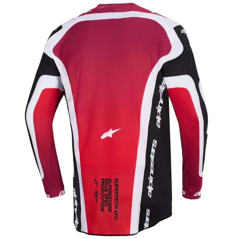 Alpinestars Supertech Pro AFD Vista motorcross shirt zwart-rood-wit