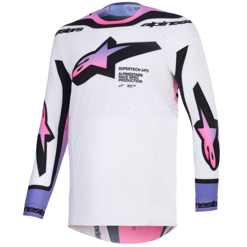 Alpinestars Supertech Pro AFD Vista motorcross shirt wit-paars-zwart