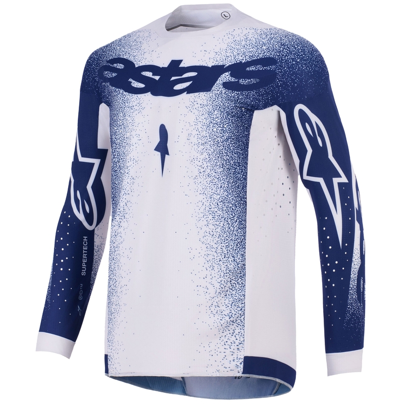 Alpinestars Supertech Scenz crossshirt lichtgrijs-donkerblauw