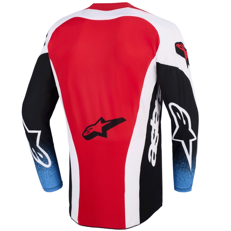Alpinestars Techstar Knif motorcross shirt zwart-wit-blauw-rood