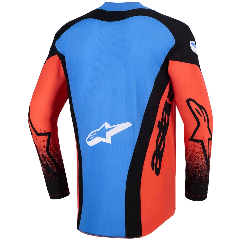 Alpinestars Techstar Knif motorcross shirt oranje-zwart-blauw