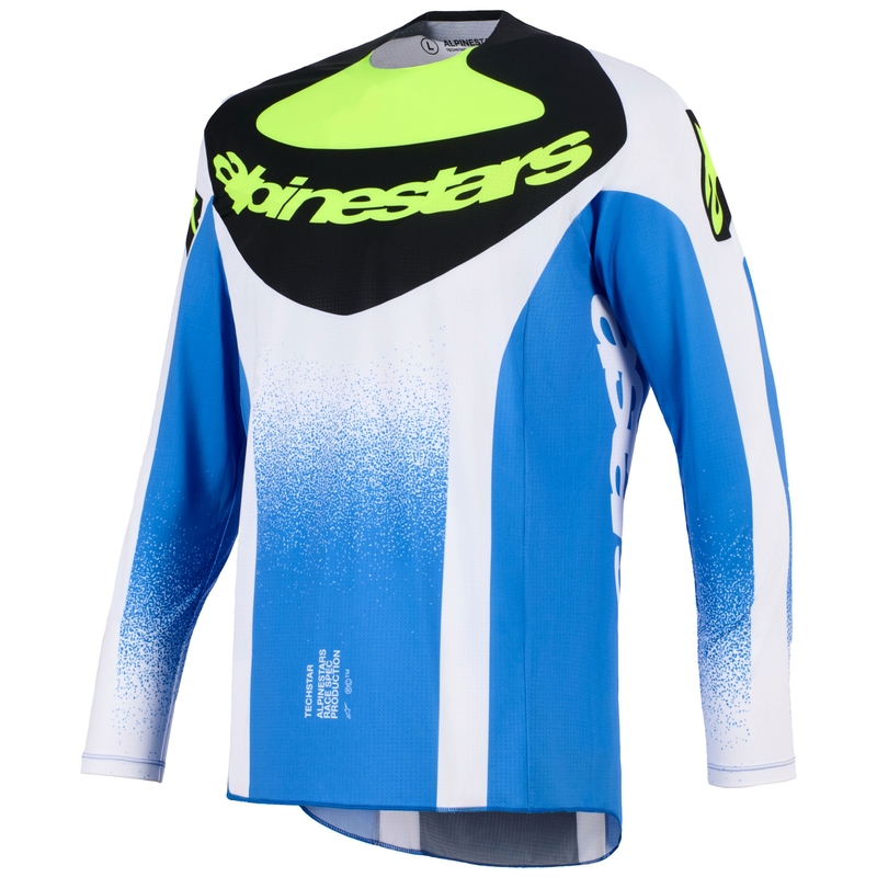 Alpinestars Techstar Knif crossshirt blauw-zwart-fluo geel