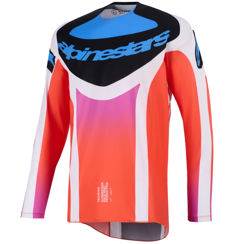 Alpinestars Techstar Knif crossshirt lichtgrijs-fluo oranje-zwart