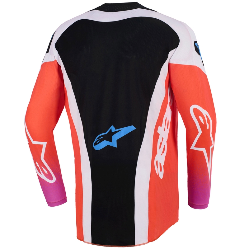 Alpinestars Techstar Knif crossshirt lichtgrijs-fluo oranje-zwart