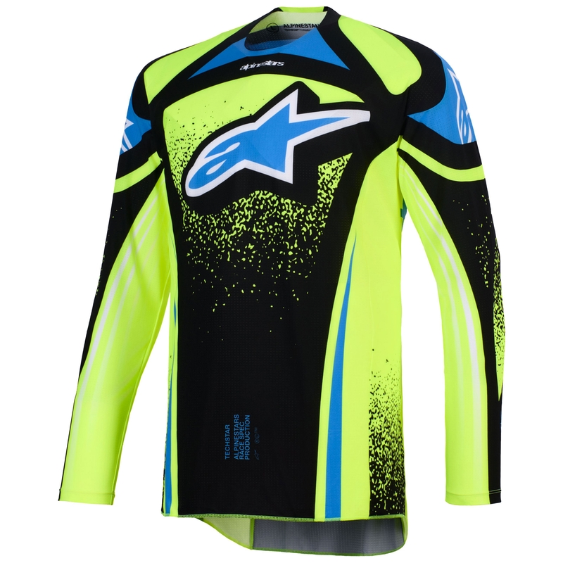 Alpinestars Techstar Nomur crossshirt donkerblauw-fluo geel-blauw