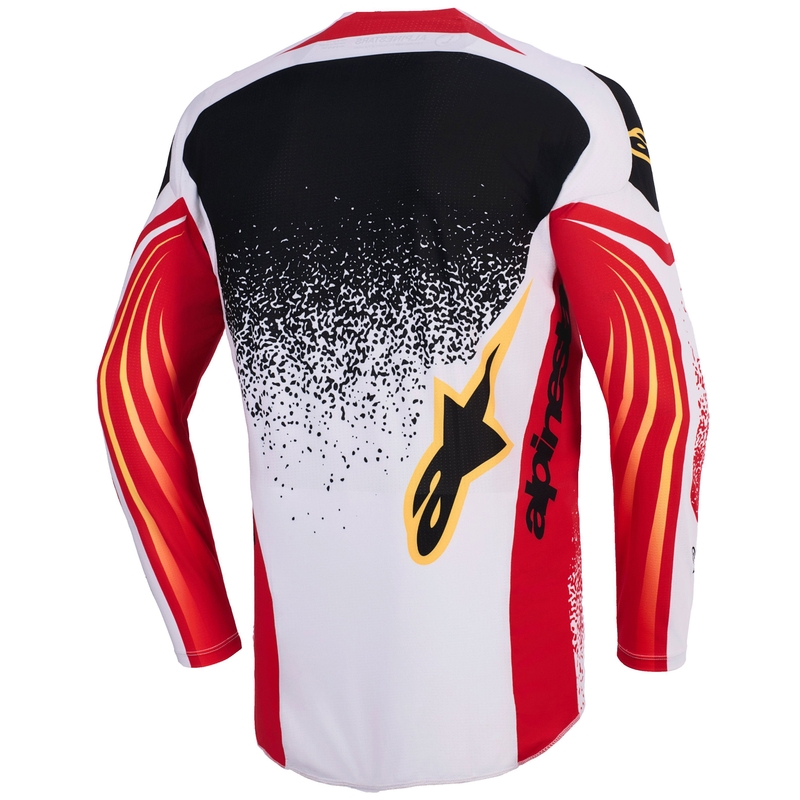 Alpinestars Techstar Nomur crossshirt lichtgrijs-rood-zwart-geel