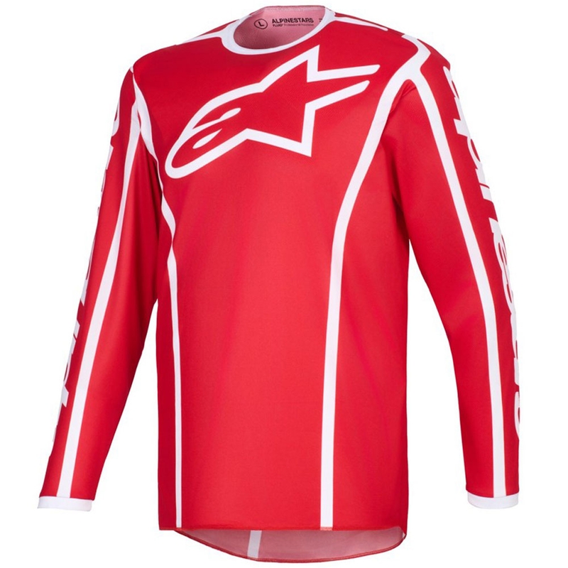 Alpinestars Fluid Apex motorcross shirt rood-wit