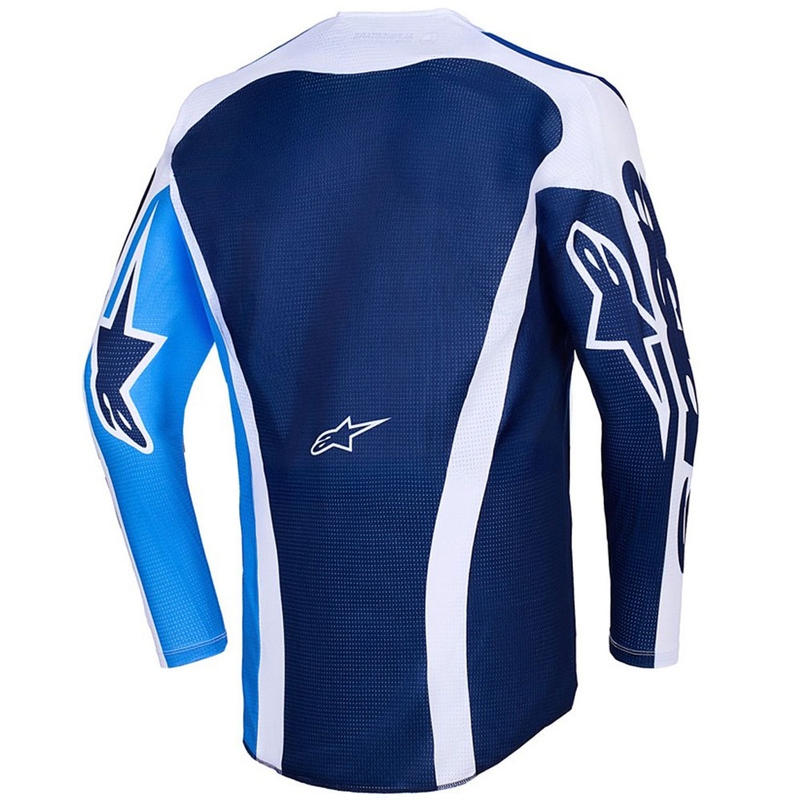 Alpinestars Racer Air Portl motorcross shirt blauw-wit
