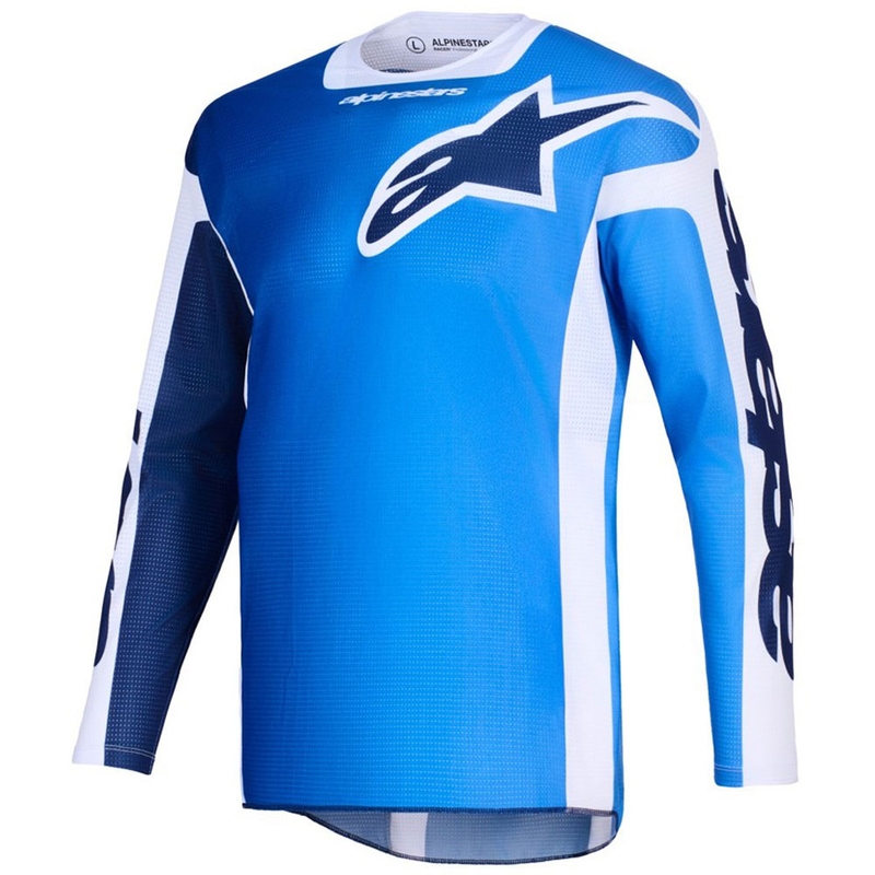 Alpinestars Racer Air Portl motorcross shirt blauw-wit