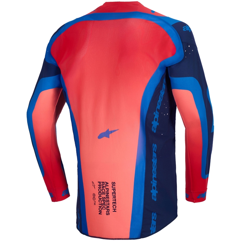 Alpinestars Supertech Vista motorcross shirt donkerblauw-koraal-kobalt
