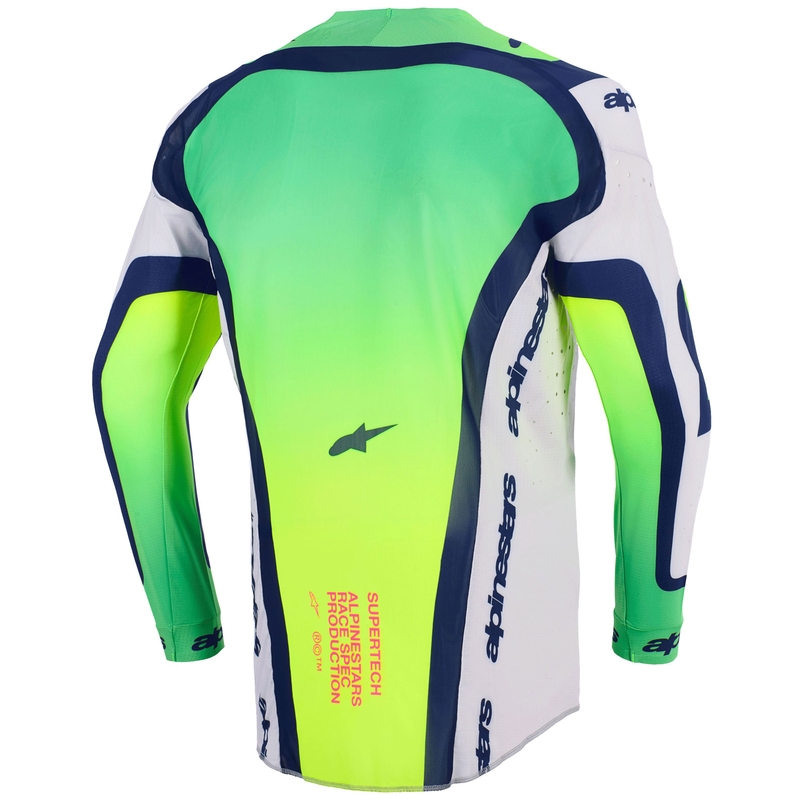 Alpinestars Supertech Vista crossshirt lichtgrijs-fluo geel-groen-blauw-roze