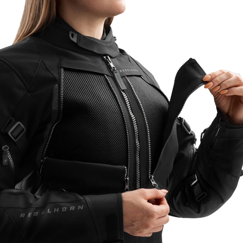 Dames motorjas Rebelhorn Hardy 3.0 zwart