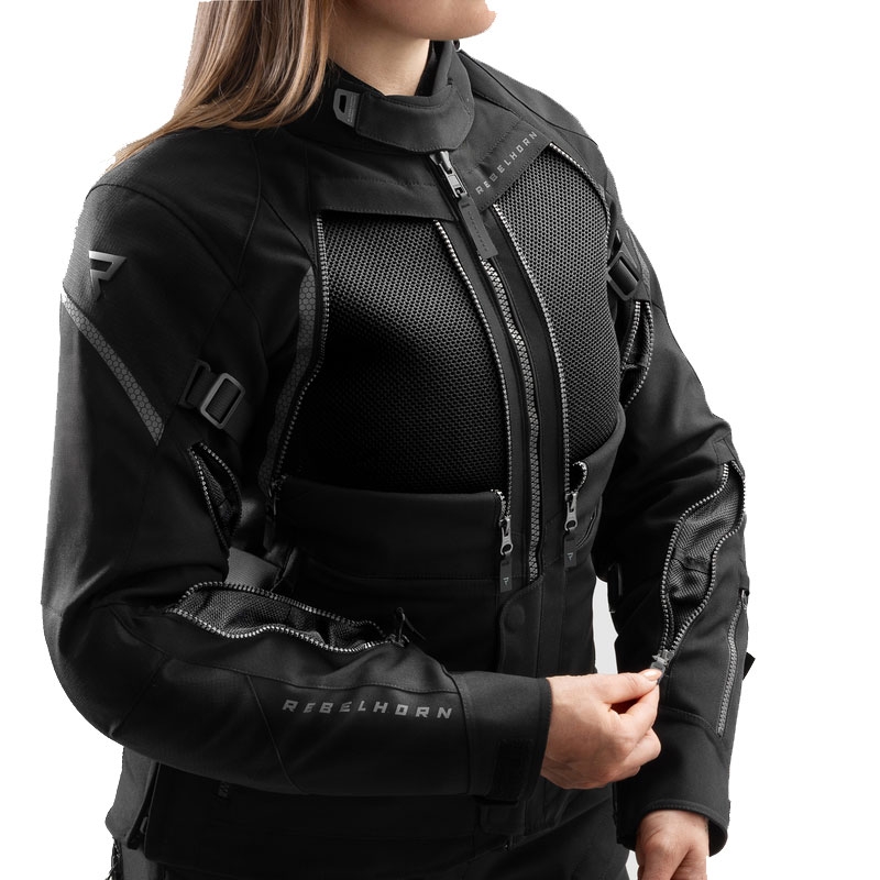Dames motorjas Rebelhorn Hardy 3.0 zwart